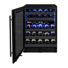 Allavino - Reserva Series 50 Bottle 34" Tall Dual Zone Left Hinge Black Stainless Steel Wine Cooler Refrigerator