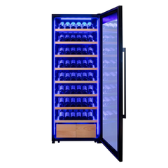 Allavino - 248 Bottle Single Zone Freestanding Wine Refrigerator with Display Shelving and Black Glass Door