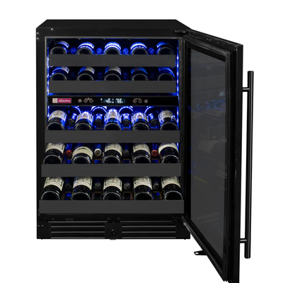 Allavino - Reserva Series 50 Bottle Dual Zone Undercounter Wine Cooler Refrigerator with Black Stainless Steel Door - Right Hinge