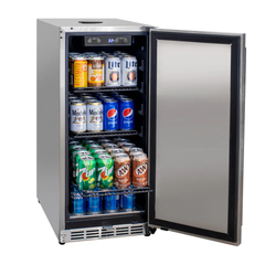 Kegco - 15" Outdoor Single Tap Stainless Steel Built-In Commercial Kegerator
