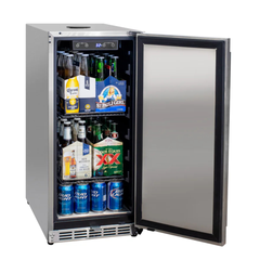 Kegco - 15" Outdoor Single Tap Stainless Steel Built-In Commercial Kegerator