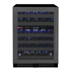 Allavino - Reserva Series 50 Bottle 34" Tall Dual Zone Left Hinge Black Stainless Steel Wine Cooler Refrigerator