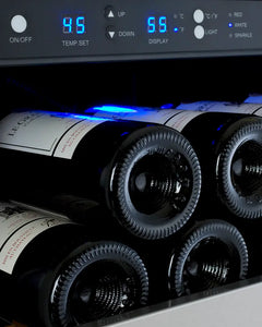 Allavino - 24" Wide FlexCount II Tru-Vino 128 Bottle Single Zone Stainless Steel Left Hinge Wine Refrigerator