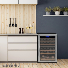 Allavino - Cascina Series 28 Bottle Dual Zone Freestanding Wine Cooler Refrigerator with Stainless Steel Door