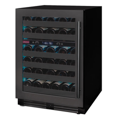 Allavino - Reserva Series 50 Bottle 34" Tall Dual Zone Left Hinge Black Stainless Steel Wine Cooler Refrigerator