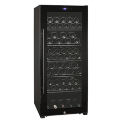 Allavino - Contemporary 102 Bottle Single Zone Freestanding Wine Refrigerator with Black Glass Door