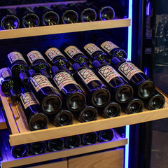 Allavino - 496 Bottle Dual Zone Freestanding Wine Refrigerator with Display Shelving and Black Glass Door - Side-by-Side