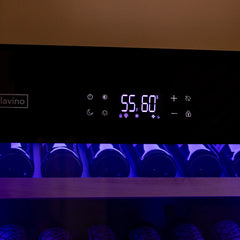 Allavino - 496 Bottle Dual Zone Freestanding Wine Refrigerator with Display Shelving and Black Glass Door - Side-by-Side