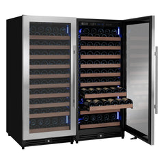Allavino - 238 Bottle 55" Tall Four Zone Side-by-Side Stainless Steel Wine Refrigerator