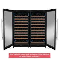 Allavino - 238 Bottle 55" Tall Four Zone Side-by-Side Stainless Steel Wine Refrigerator