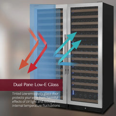 Allavino - Reserva Series 317 Bottle 71" Tall Three Zone Stainless Steel Side-by-Side Wine Refrigerator