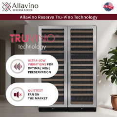 Allavino - Reserva Series 317 Bottle 71" Tall Three Zone Stainless Steel Side-by-Side Wine Refrigerator
