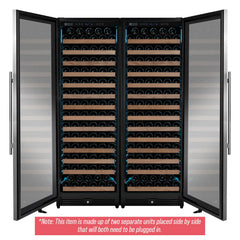 Allavino - Reserva Series 317 Bottle 71" Tall Three Zone Stainless Steel Side-by-Side Wine Refrigerator