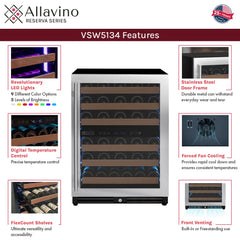 Allavino - Reserva Series 102 Bottle Dual Zone Built-in Luxury Wine Refrigerator