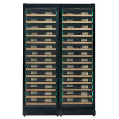 Allavino - Reserva Series 134 Bottle Dual Zone Black Side-by-Side Shallow Wine Refrigerator with Wood Front Shelves