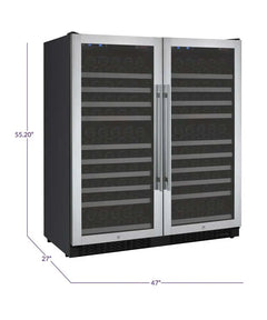Allavino - FlexCount Series 256 Bottle Dual Zone Semi-Tall Side-by-Side Wine Refrigerators with Stainless Steel Doors