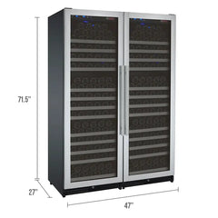 Allavino - FlexCount Series tall side-by-side wine refrigerator Stainless Steel Doors