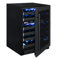 Allavino - Reserva Series 50 Bottle Dual Zone Undercounter Wine Cooler Refrigerator with Black Stainless Steel Door - Right Hinge