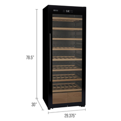 Allavino - 248 Bottle Single Zone Freestanding Wine Refrigerator with Display Shelving and Black Glass Door