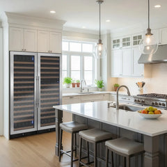 Allavino - Reserva Series 317 Bottle 71" Tall Three Zone Stainless Steel Side-by-Side Wine Refrigerator