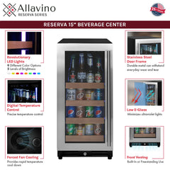 Allavino - Reserva Series Side-by-Side Wine Refrigerator/Beverage Center with Stainless Steel Doors