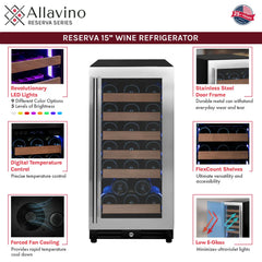 Allavino - Reserva Series Side-by-Side Wine Refrigerator/Beverage Center with Stainless Steel Doors