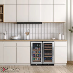 Allavino - Reserva Series Side-by-Side Wine Refrigerator/Beverage Center with Stainless Steel Doors