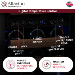Allavino - Reserva Series Side-by-Side Wine Refrigerator/Beverage Center with Stainless Steel Doors