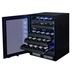 Allavino - Reserva Series 50 Bottle 34" Tall Dual Zone Left Hinge Black Stainless Steel Wine Cooler Refrigerator