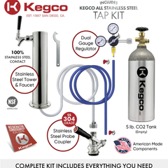 Kegco - 15" Outdoor Single Tap Stainless Steel Built-In Commercial Kegerator