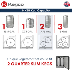 Kegco - 24" Wide Built-In Outdoor All Stainless Steel Kegerator with Kit