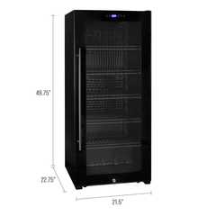 Allavino - Contemporary 102 Bottle Single Zone Freestanding Wine Refrigerator with Black Glass Door