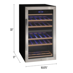 Allavino - Cascina Series 28 Bottle Dual Zone Freestanding Wine Cooler Refrigerator with Stainless Steel Door