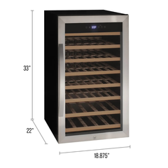 Allavino - Cascina Series 50 Bottle Single Zone Freestanding Wine Cooler Refrigerator with Stainless Steel Door