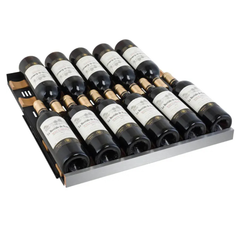 Allavino - FlexCount Series 128 Bottle Single Zone Built-in Wine Refrigerator with Stainless Steel Door - Right Hinge