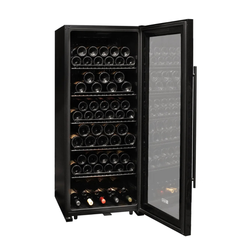 Allavino - Contemporary 102 Bottle Single Zone Freestanding Wine Refrigerator with Black Glass Door
