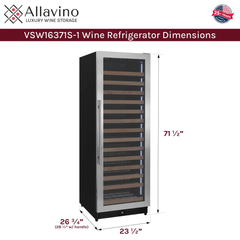 Allavino - Reserva Series 163 Bottle 71" Tall Single Zone Stainless Steel Wine Refrigerator