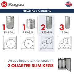 Kegco - 24" Wide Built-In Indoor Kegerator with Kit – Stainless Steel Door