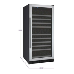 Allavino - FlexCount Series 128 Bottle Single Zone Built-in Wine Refrigerator with Stainless Steel Door - Right Hinge