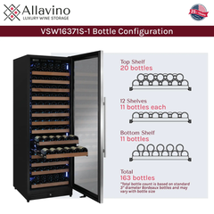 Allavino - Reserva Series 163 Bottle 71" Tall Single Zone Stainless Steel Wine Refrigerator