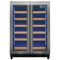 Allavino - Reserva Series 36 Bottle Dual Zone Wine Refrigerator with Stainless Steel French Doors