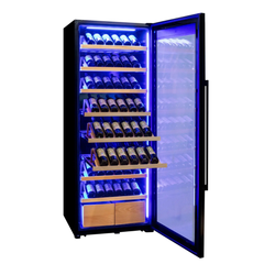 Allavino - 248 Bottle Single Zone Freestanding Wine Refrigerator with Display Shelving and Black Glass Door