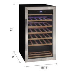 Allavino - Cascina Series 33 Bottle Single Zone Freestanding Wine Refrigerator Cooler with Stainless Steel Door