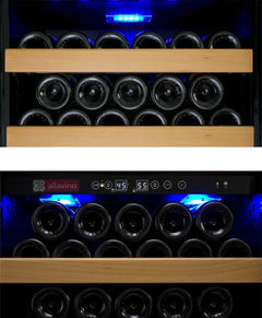 Allavino - 24" Wide Vite II Tru-Vino 99 Bottle Dual Zone Black Right Hinge Wine Refrigerator