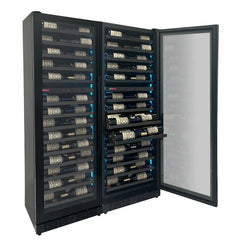 Allavino - Reserva Series 134 Bottle Four Zone Shallow Side-by-Side Wine Refrigerators with Black Doors