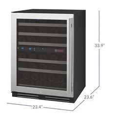 Allavino - FlexCount II Series 56 Bottle Dual Zone Wine Refrigerator with Stainless Steel Door