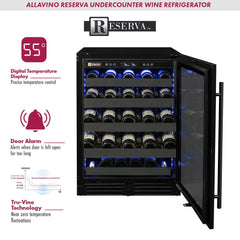 Allavino - Reserva Series 50 Bottle Single Zone Built-In Wine Refrigerator - Black Stainless Steel