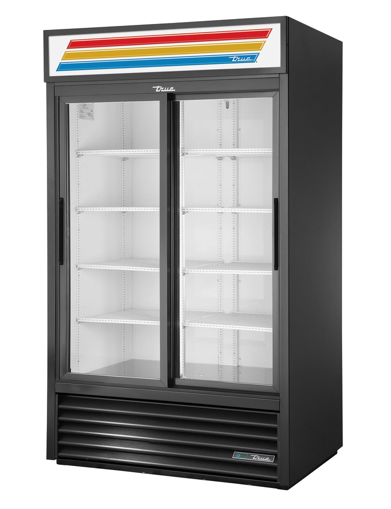 True Glass Double Sliding Door Merchandiser Refrigerator, 115/60/1, Black, 318/GDM-41-HC-LD(BLK)
