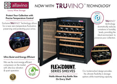 Allavino - FlexCount Series 56 Bottle Single Zone Built-In Wine Refrigerator with Black Door