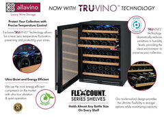 Allavino - FlexCount Series 56 Bottle Dual Zone Built-in Wine Cooler Refrigerator